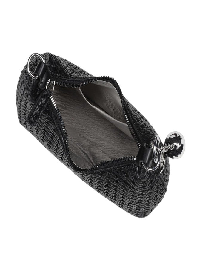 MONROW Stylish And Trendy Regularwear Crossbody And Shoulder Black Bag with Two Handle and Detachable Sling Strap for Women - Image 4